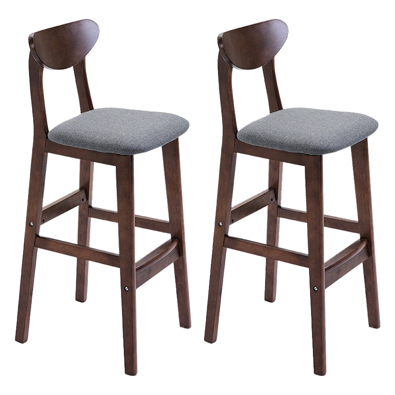 Scandinavian Footrest Solid Wood Bar Stool Low Back Home Stool