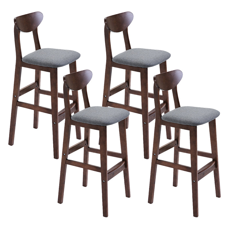 Scandinavian Footrest Solid Wood Bar Stool Low Back Home Stool