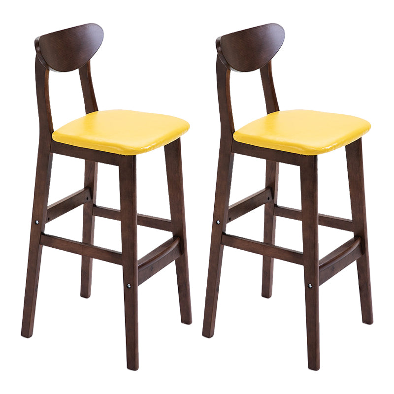 Scandinavian Footrest Solid Wood Bar Stool Low Back Home Stool