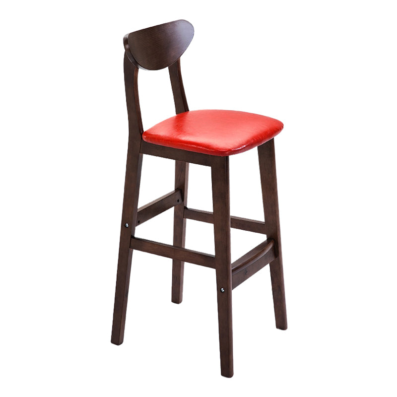 Scandinavian Footrest Solid Wood Bar Stool Low Back Home Stool