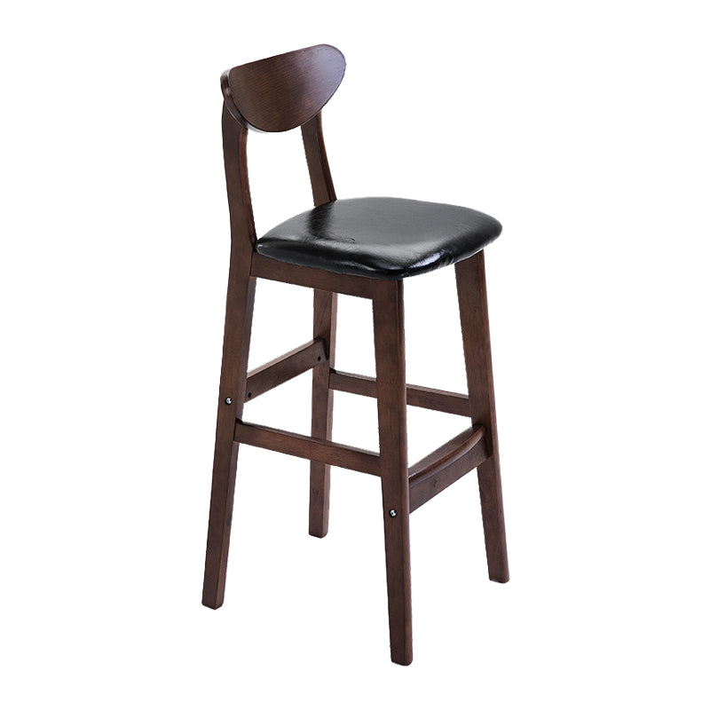 Scandinavian Footrest Solid Wood Bar Stool Low Back Home Stool