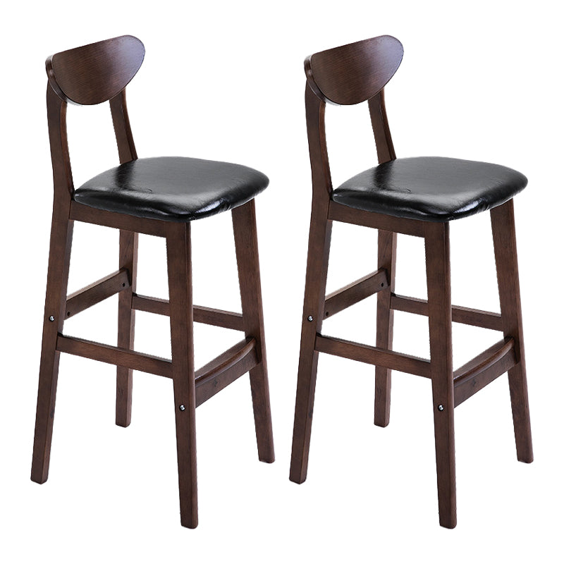 Scandinavian Footrest Solid Wood Bar Stool Low Back Home Stool