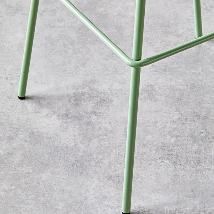 Contemporary Matte Finish Metal Bar Stool Footrest Milk Tea Shop Stool