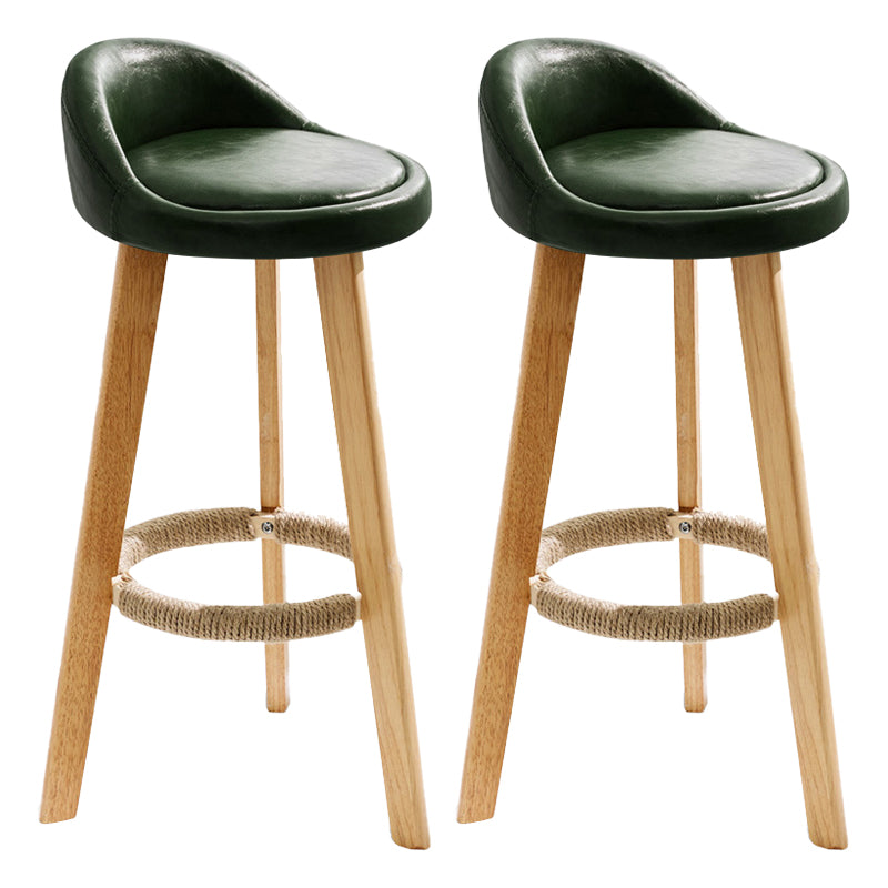 Scandinavian Coffee Shop Low Back Stool Matte Finish Upholstered Bar Stools