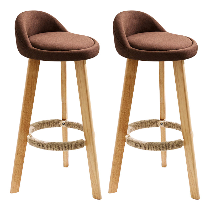 Scandinavian Coffee Shop Low Back Stool Matte Finish Upholstered Bar Stools