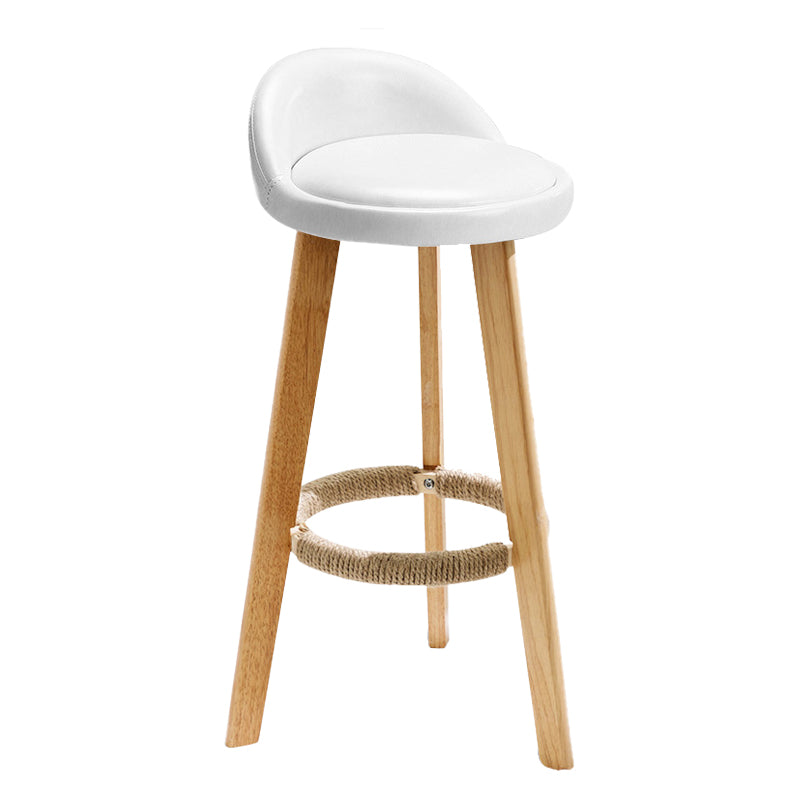 Scandinavian Coffee Shop Low Back Stool Matte Finish Upholstered Bar Stools