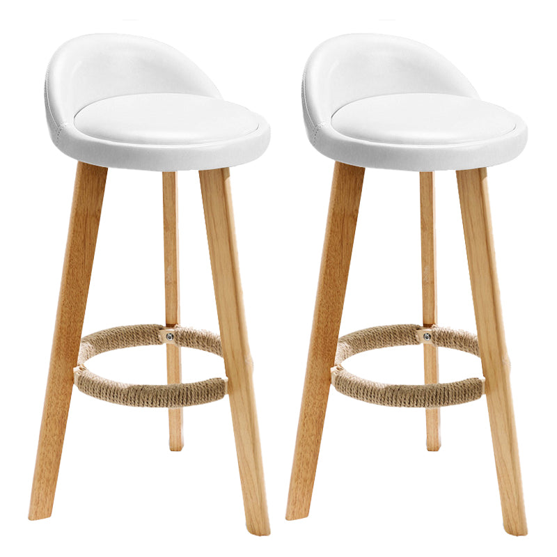 Scandinavian Coffee Shop Low Back Stool Matte Finish Upholstered Bar Stools