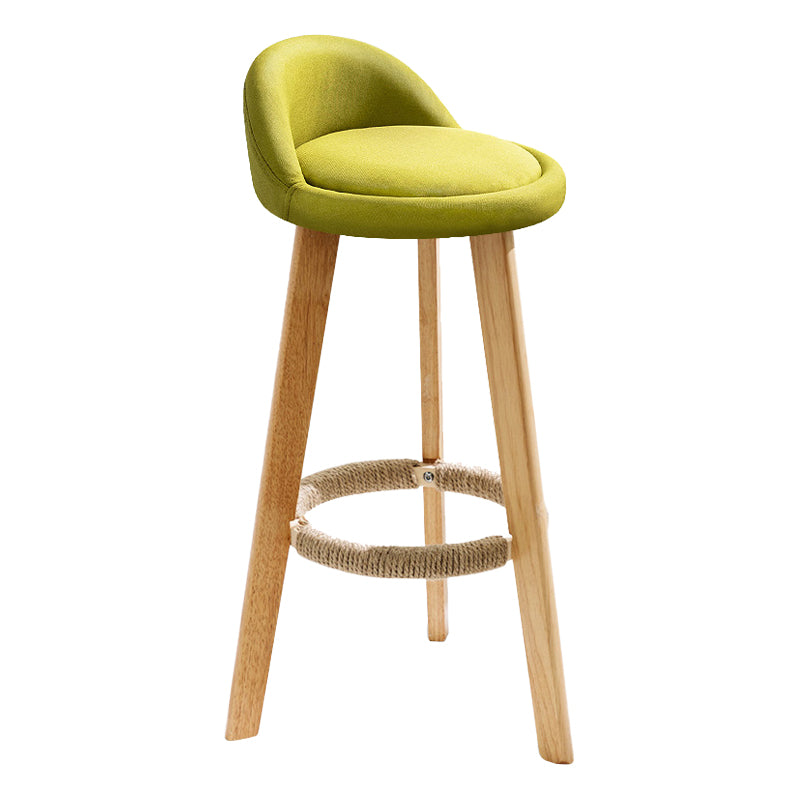 Scandinavian Coffee Shop Low Back Stool Matte Finish Upholstered Bar Stools