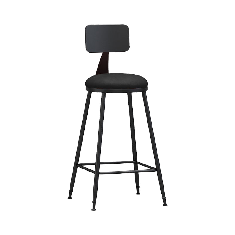 Industrial Coffee Shop Footrest Stool Matte Finish Iron Bar Stool