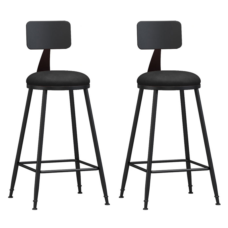 Industrial Coffee Shop Footrest Stool Matte Finish Iron Bar Stool