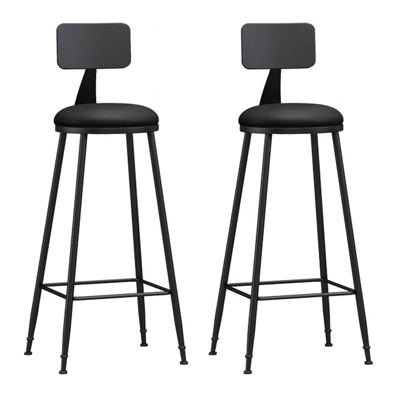 Industrial Coffee Shop Footrest Stool Matte Finish Iron Bar Stool