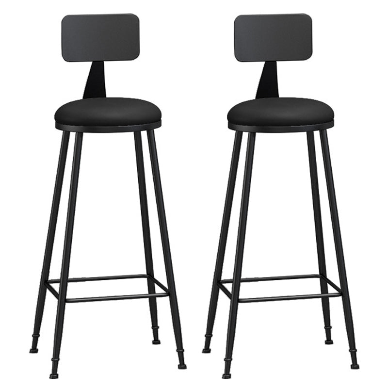 Industrial Coffee Shop Footrest Stool Matte Finish Iron Bar Stool