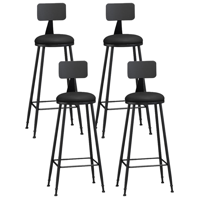 Industrial Coffee Shop Footrest Stool Matte Finish Iron Bar Stool