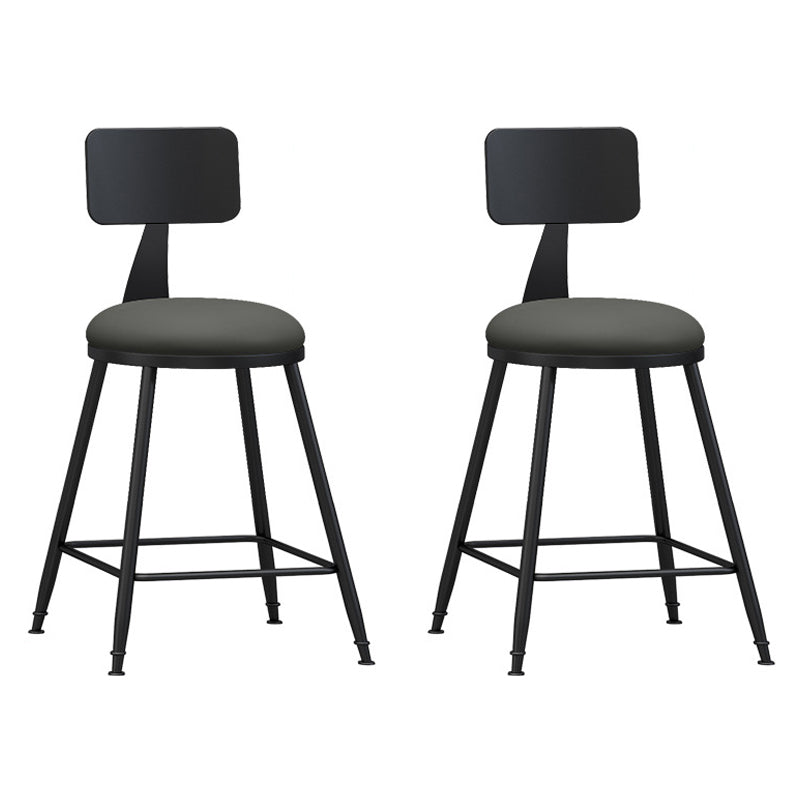 Industrial Coffee Shop Footrest Stool Matte Finish Iron Bar Stool