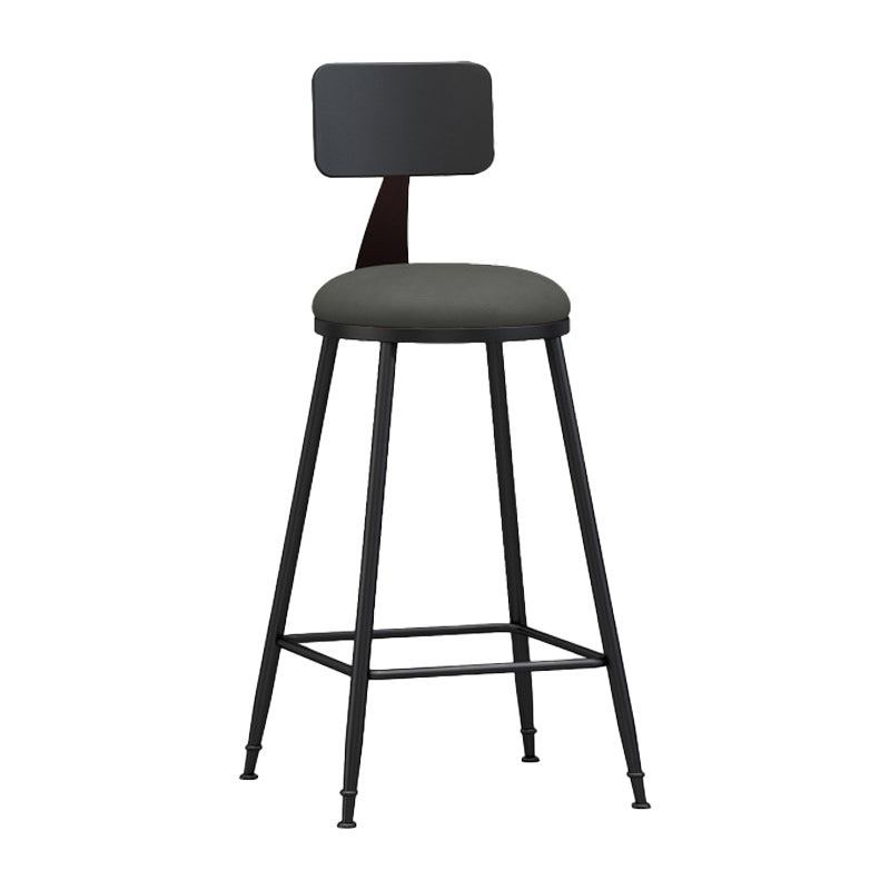 Industrial Coffee Shop Footrest Stool Matte Finish Iron Bar Stool