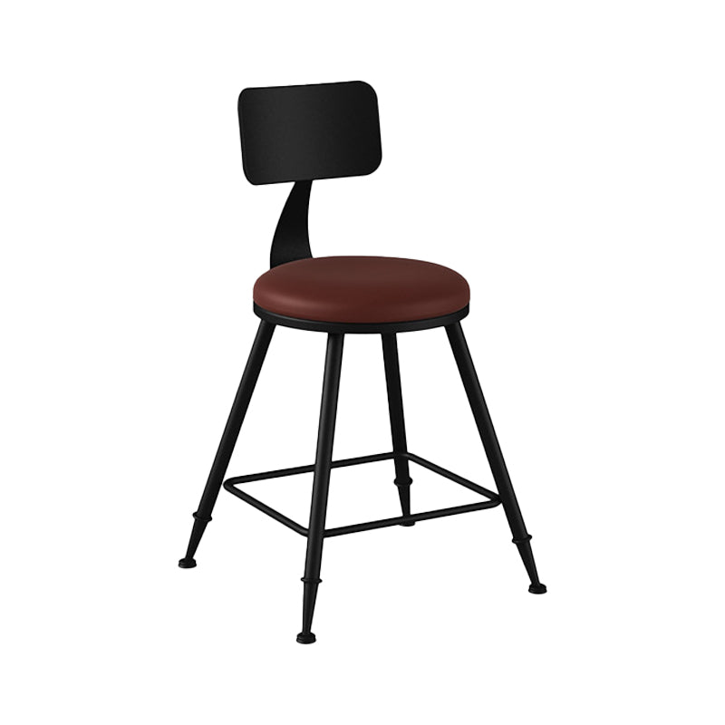 Industrial Coffee Shop Footrest Stool Matte Finish Iron Bar Stool