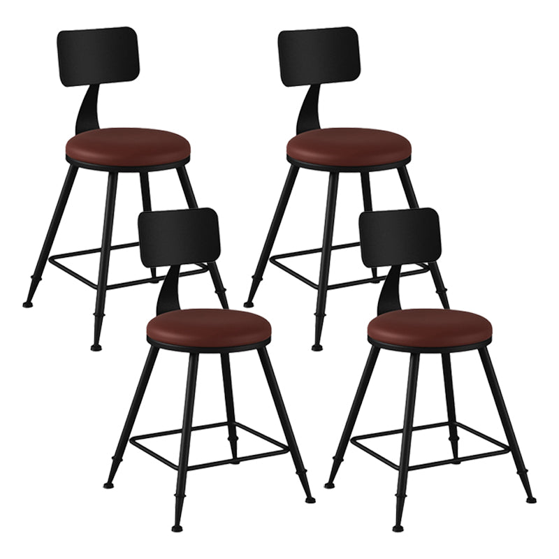 Industrial Coffee Shop Footrest Stool Matte Finish Iron Bar Stool