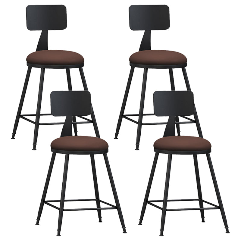 Industrial Coffee Shop Footrest Stool Matte Finish Iron Bar Stool