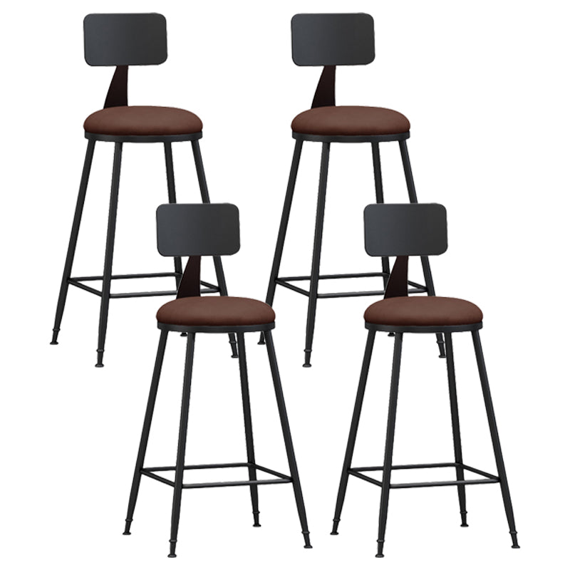 Industrial Coffee Shop Footrest Stool Matte Finish Iron Bar Stool