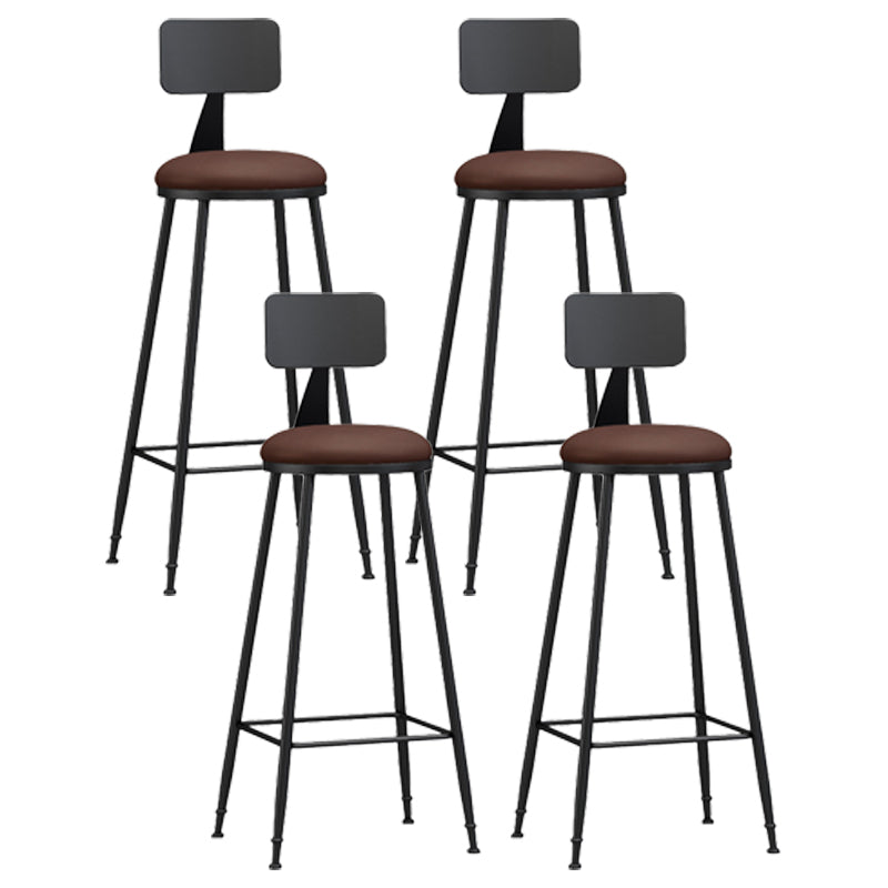 Industrial Coffee Shop Footrest Stool Matte Finish Iron Bar Stool