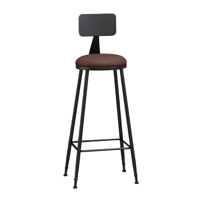 Industrial Coffee Shop Footrest Stool Matte Finish Iron Bar Stool