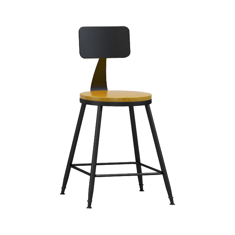 Industrial Coffee Shop Footrest Stool Matte Finish Iron Bar Stool