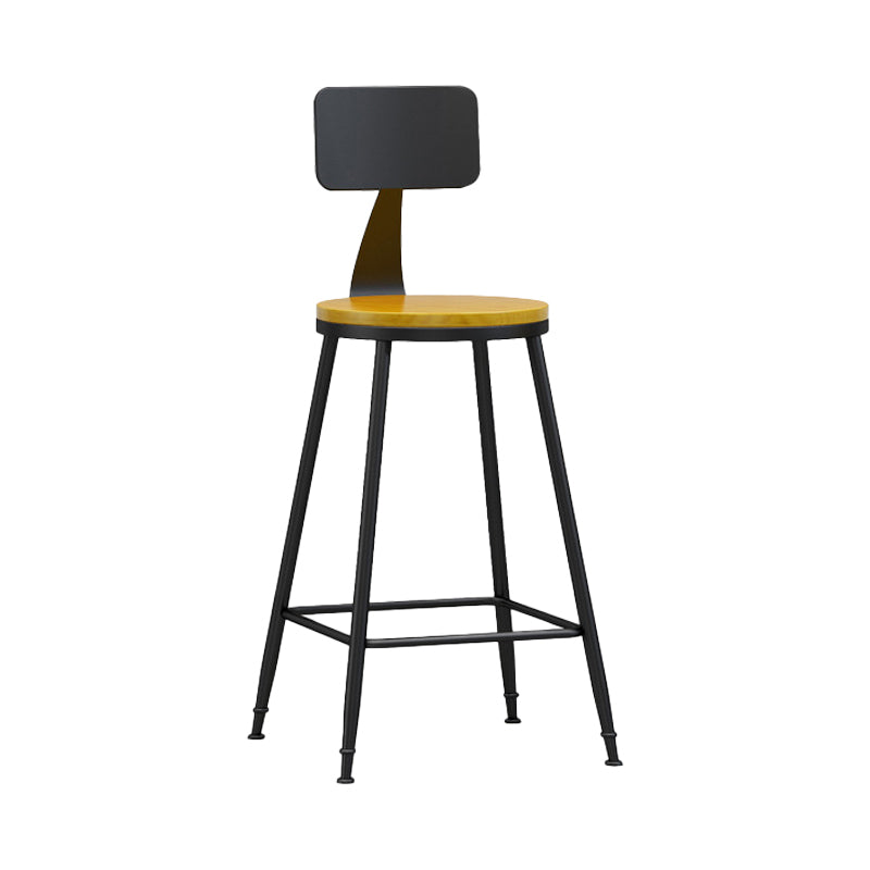 Industrial Coffee Shop Footrest Stool Matte Finish Iron Bar Stool