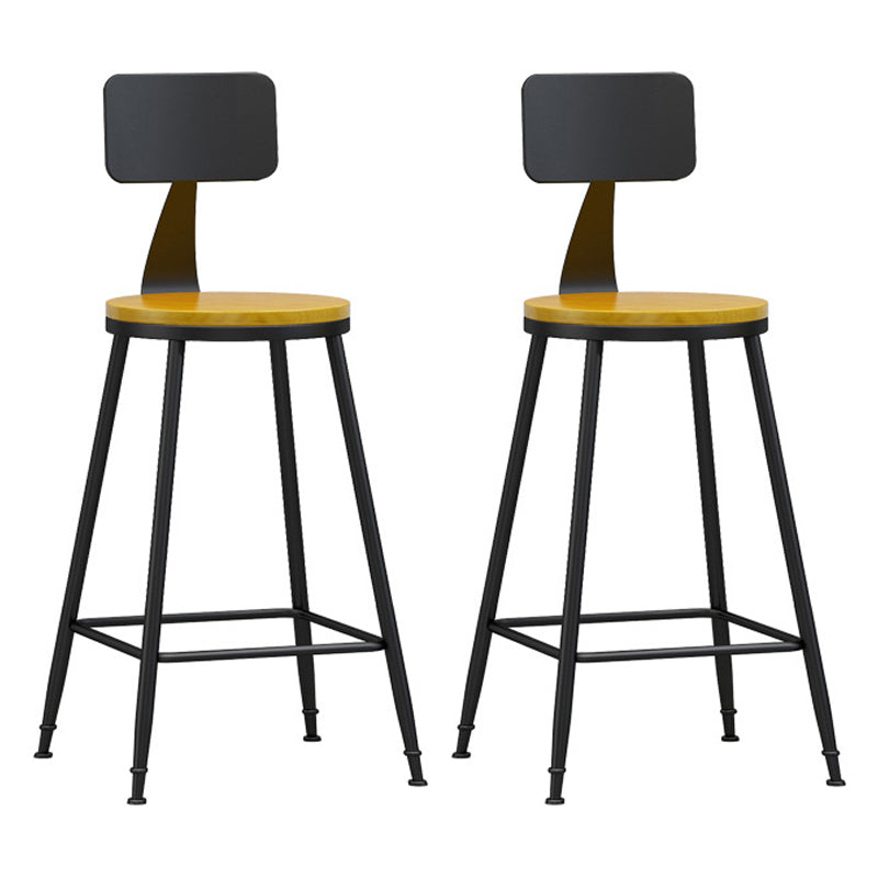 Industrial Coffee Shop Footrest Stool Matte Finish Iron Bar Stool