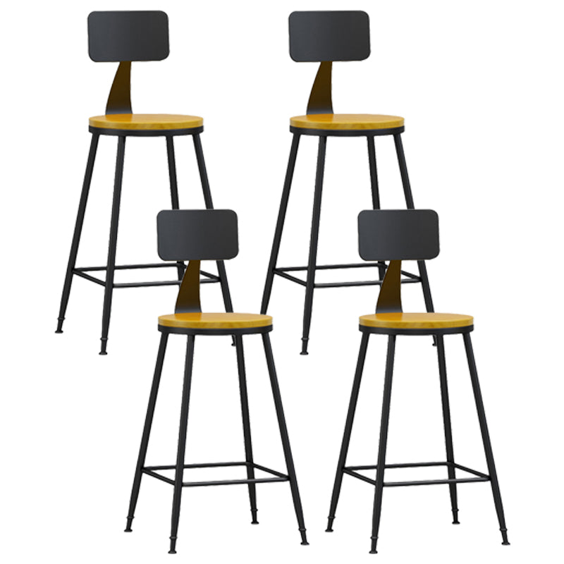 Industrial Coffee Shop Footrest Stool Matte Finish Iron Bar Stool