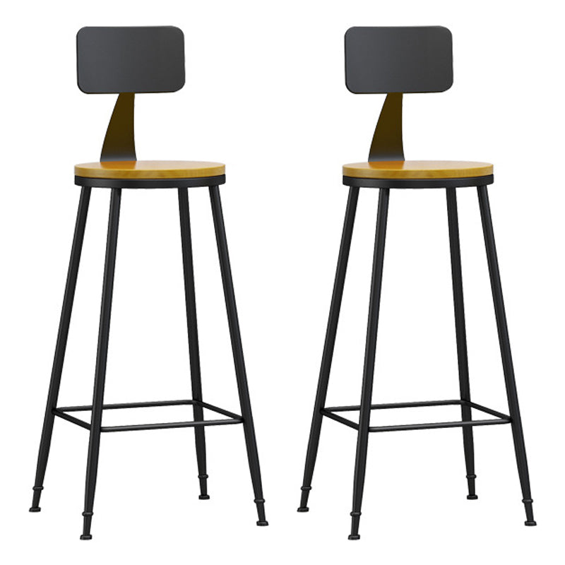 Industrial Coffee Shop Footrest Stool Matte Finish Iron Bar Stool