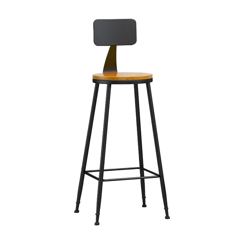 Industrial Coffee Shop Footrest Stool Matte Finish Iron Bar Stool