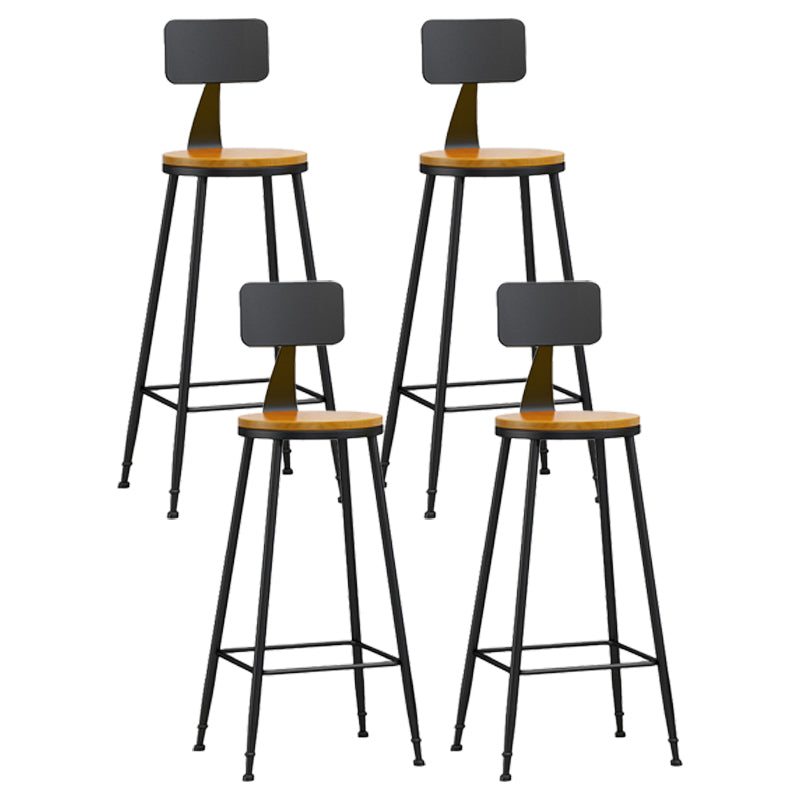 Industrial Coffee Shop Footrest Stool Matte Finish Iron Bar Stool