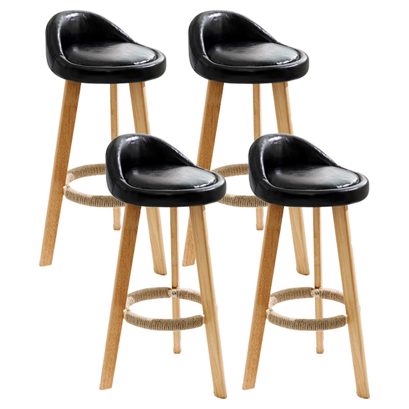 Scandinavian Milk Tea Shop Footrest Stool Matte Finish Upholstered Bar Stools