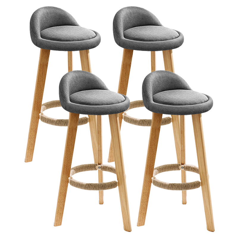 Scandinavian Milk Tea Shop Footrest Stool Matte Finish Upholstered Bar Stools