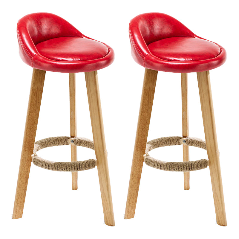 Scandinavian Milk Tea Shop Footrest Stool Matte Finish Upholstered Bar Stools