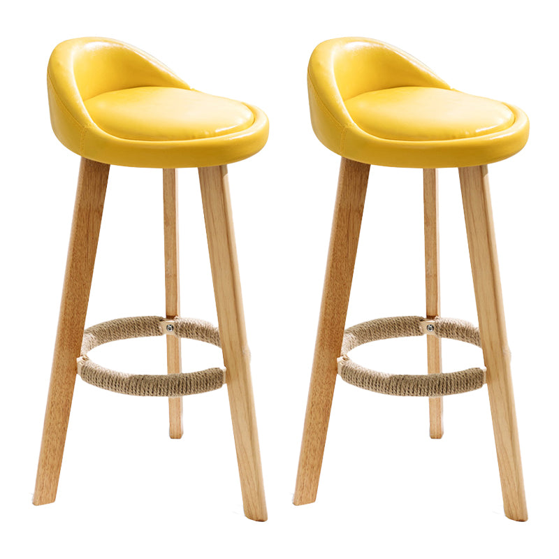 Scandinavian Milk Tea Shop Footrest Stool Matte Finish Upholstered Bar Stools