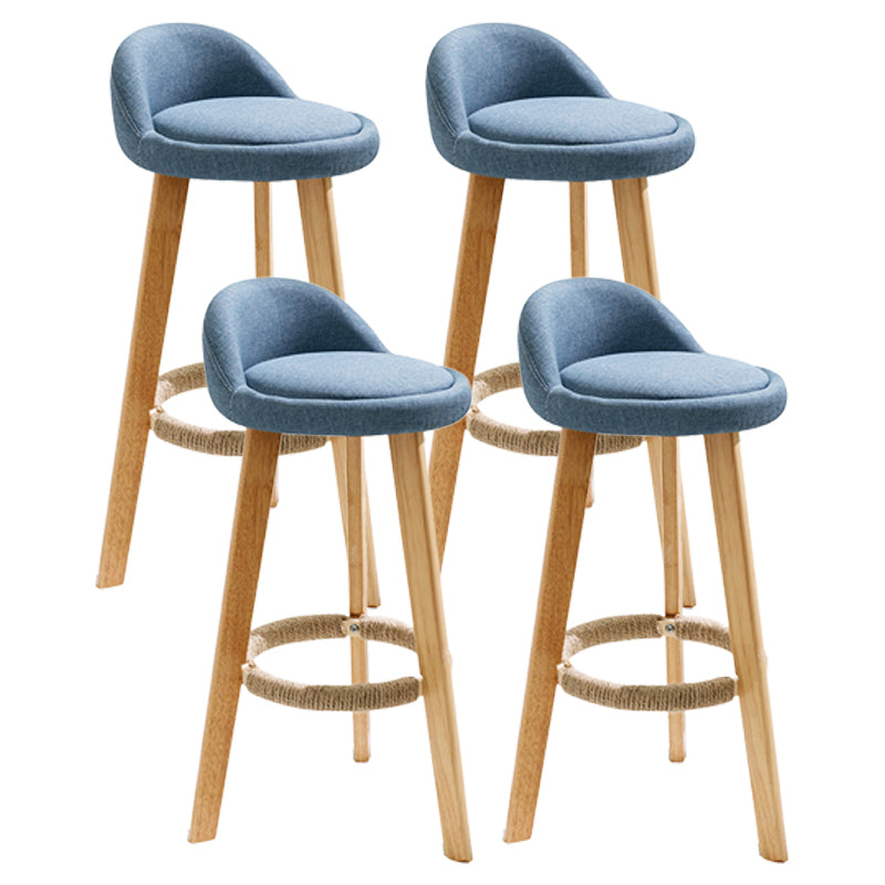 Scandinavian Milk Tea Shop Footrest Stool Matte Finish Upholstered Bar Stools