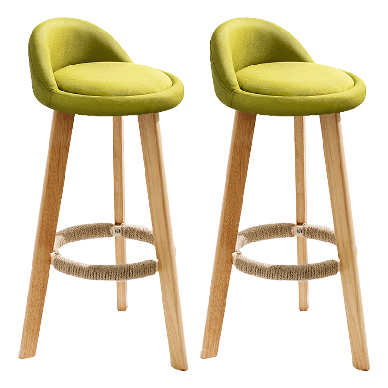 Scandinavian Milk Tea Shop Footrest Stool Matte Finish Upholstered Bar Stools