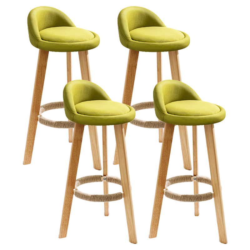 Scandinavian Milk Tea Shop Footrest Stool Matte Finish Upholstered Bar Stools