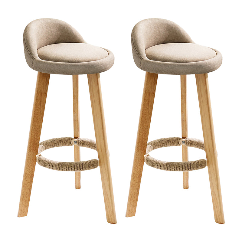 Scandinavian Milk Tea Shop Footrest Stool Matte Finish Upholstered Bar Stools