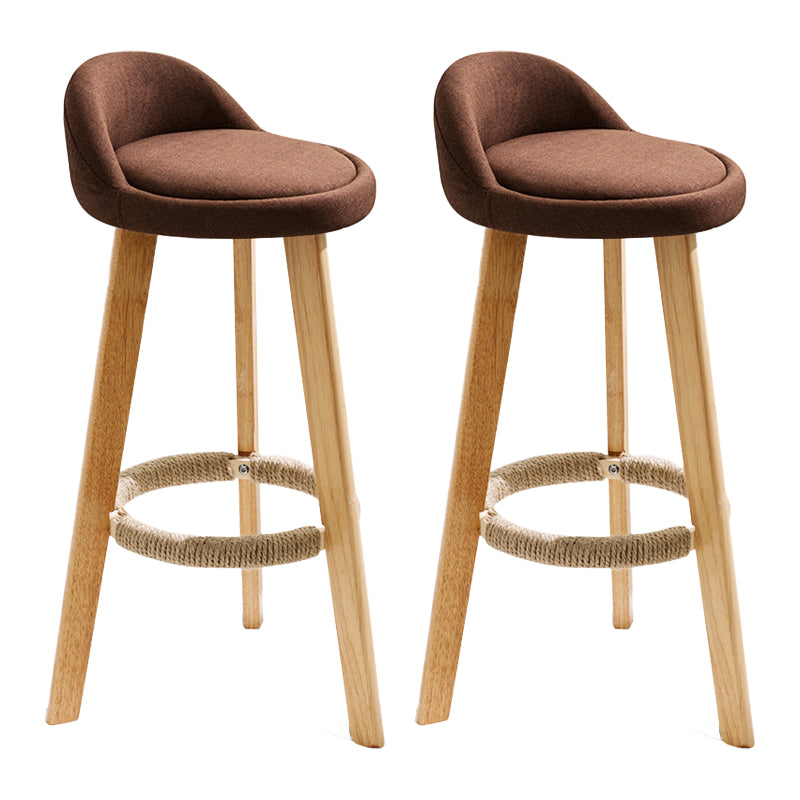 Scandinavian Milk Tea Shop Footrest Stool Matte Finish Upholstered Bar Stools