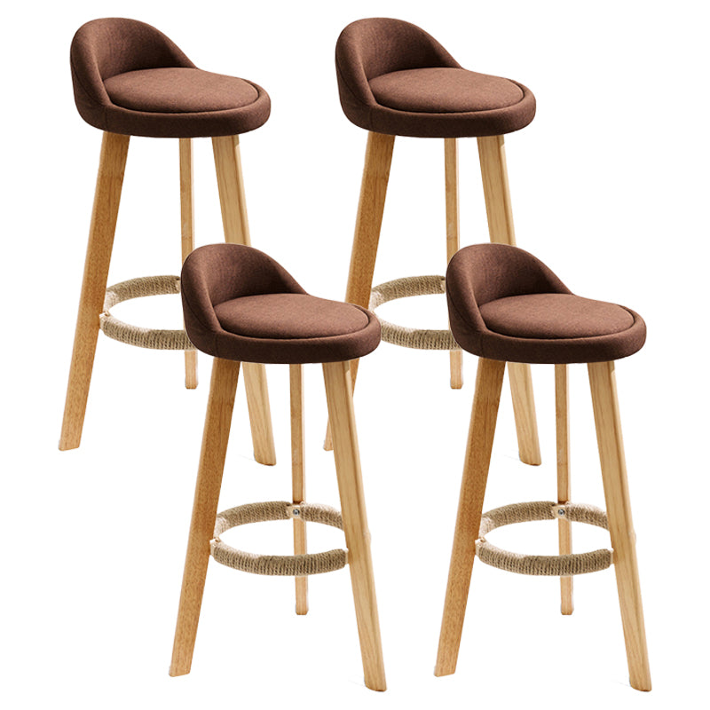 Scandinavian Milk Tea Shop Footrest Stool Matte Finish Upholstered Bar Stools