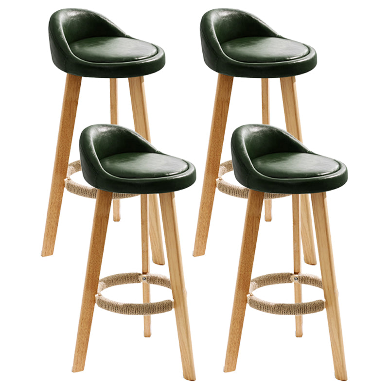 Scandinavian Milk Tea Shop Footrest Stool Matte Finish Upholstered Bar Stools