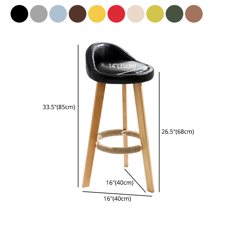 Scandinavian Milk Tea Shop Footrest Stool Matte Finish Upholstered Bar Stools
