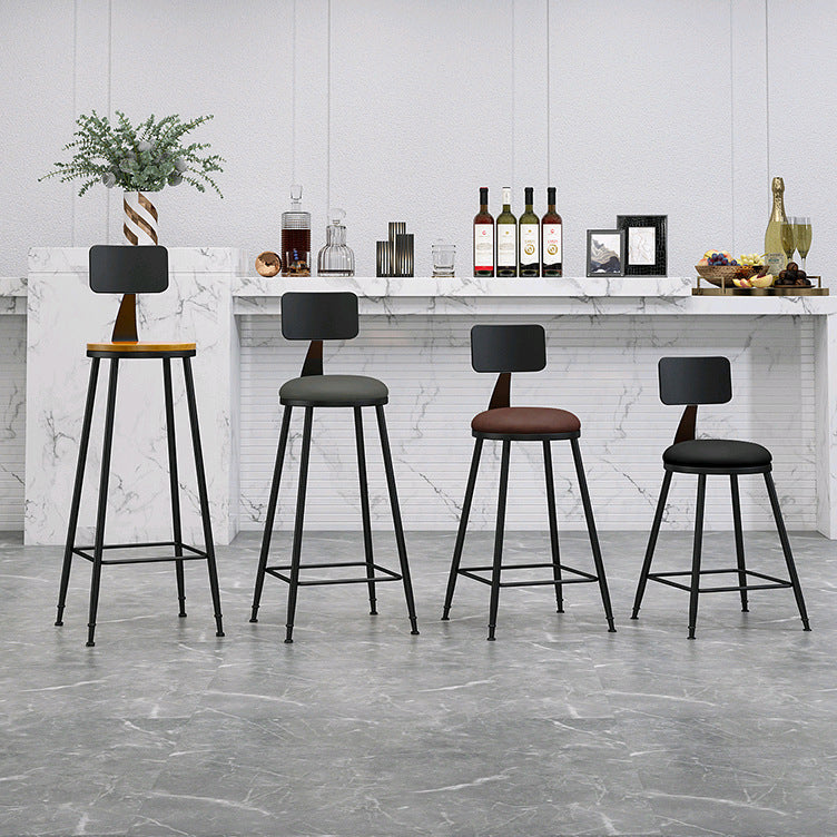 Industrial Footrest Bristol Stool Matte Finish Iron Bar Stool