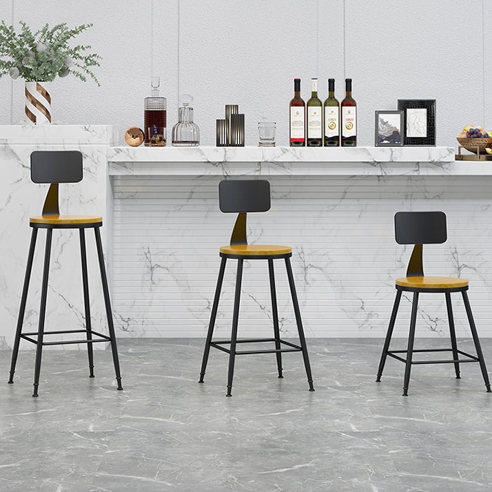 Industrial Footrest Bristol Stool Matte Finish Iron Bar Stool