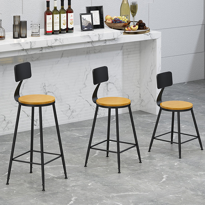 Industrial Footrest Bristol Stool Matte Finish Iron Bar Stool