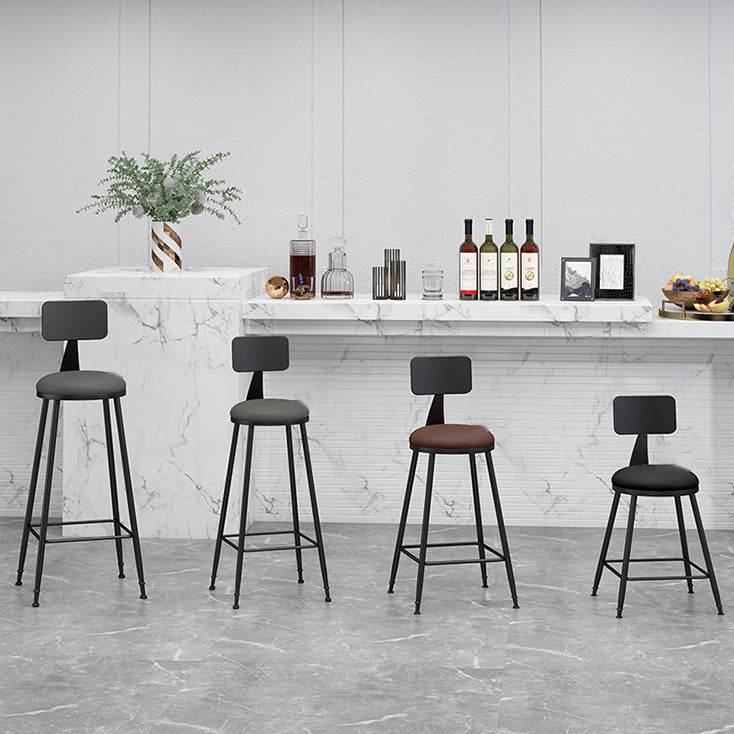 Industrial Footrest Bristol Stool Matte Finish Iron Bar Stool
