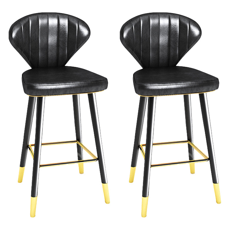 Modern Matte Finish Leather Barstool Footrest Living Room Stool