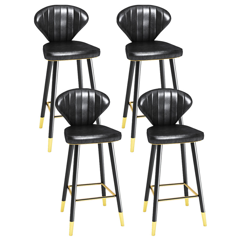 Modern Matte Finish Leather Barstool Footrest Living Room Stool